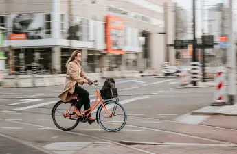 lady commuting by bicycle